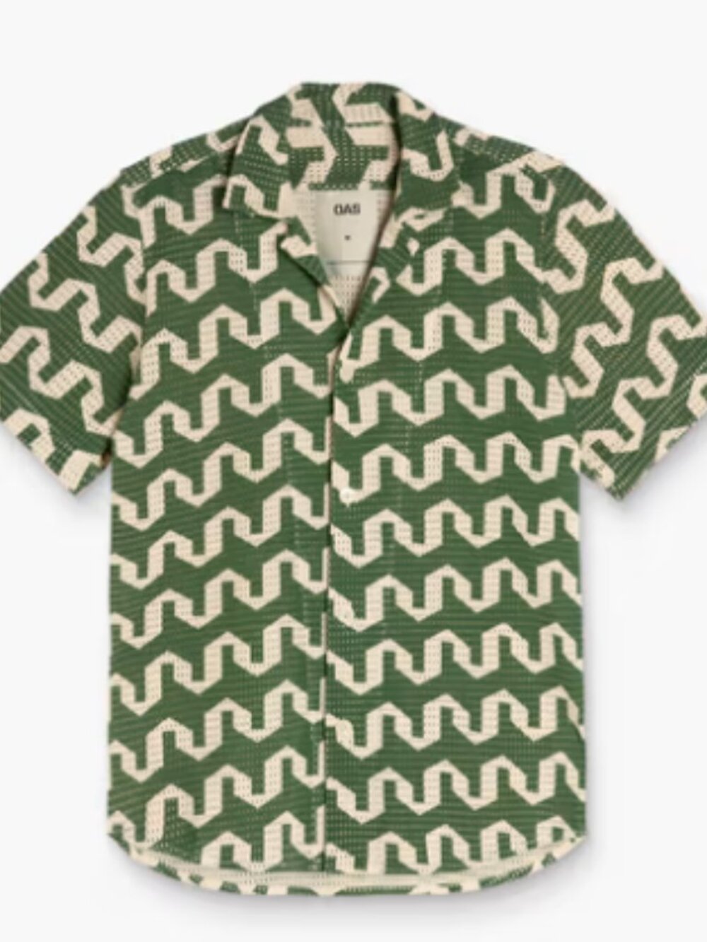 OAS Atlas Cuba Net Shirt Green Cream Size M